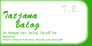tatjana balog business card